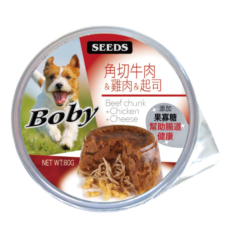 SEEDS 惜時 Boby 特級機能愛犬餐罐 80G 狗罐頭 餐盒