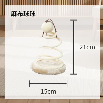 皮皮淘 螺旋彈簧貓圓盤 皮皮淘 新款 貓玩具 貓用品 螺旋 鋼絲 彈簧 麻布 圓盤