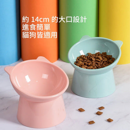 AAVC北歐風斜口高腳碗 加厚款 寵物碗 貓碗 狗碗 食盆 寵物食碗 防打翻貓碗 增高碗