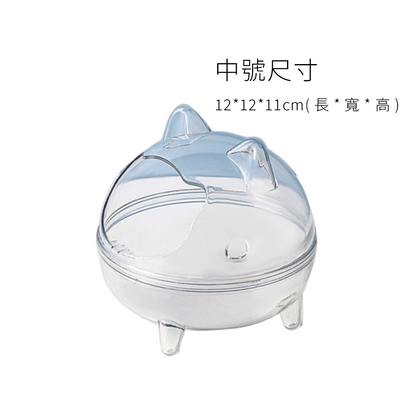 Small 小熊倉鼠浴室 倉鼠浴室 小寵透明小熊浴室 浴砂防濺出 洗澡浴室