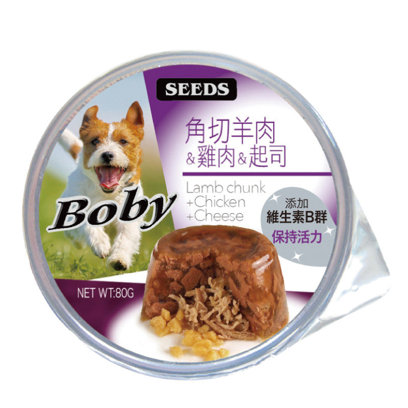 SEEDS 惜時 Boby 特級機能愛犬餐罐 80G 狗罐頭 餐盒