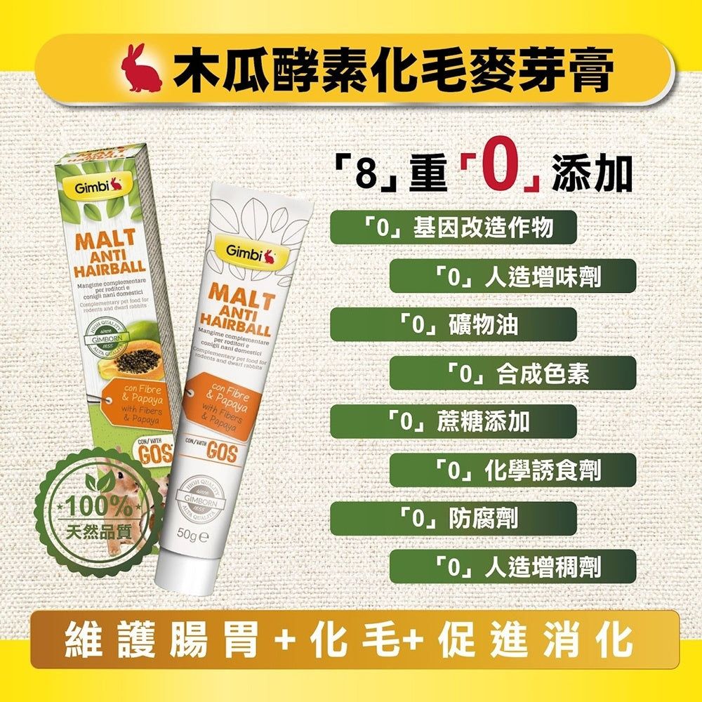 Gimpet 竣寶 兔用麥芽木瓜酵素化毛膏 化毛膏 兔子化毛膏 小動物化毛膏 兔子用 木瓜酵素 小寵化毛膏