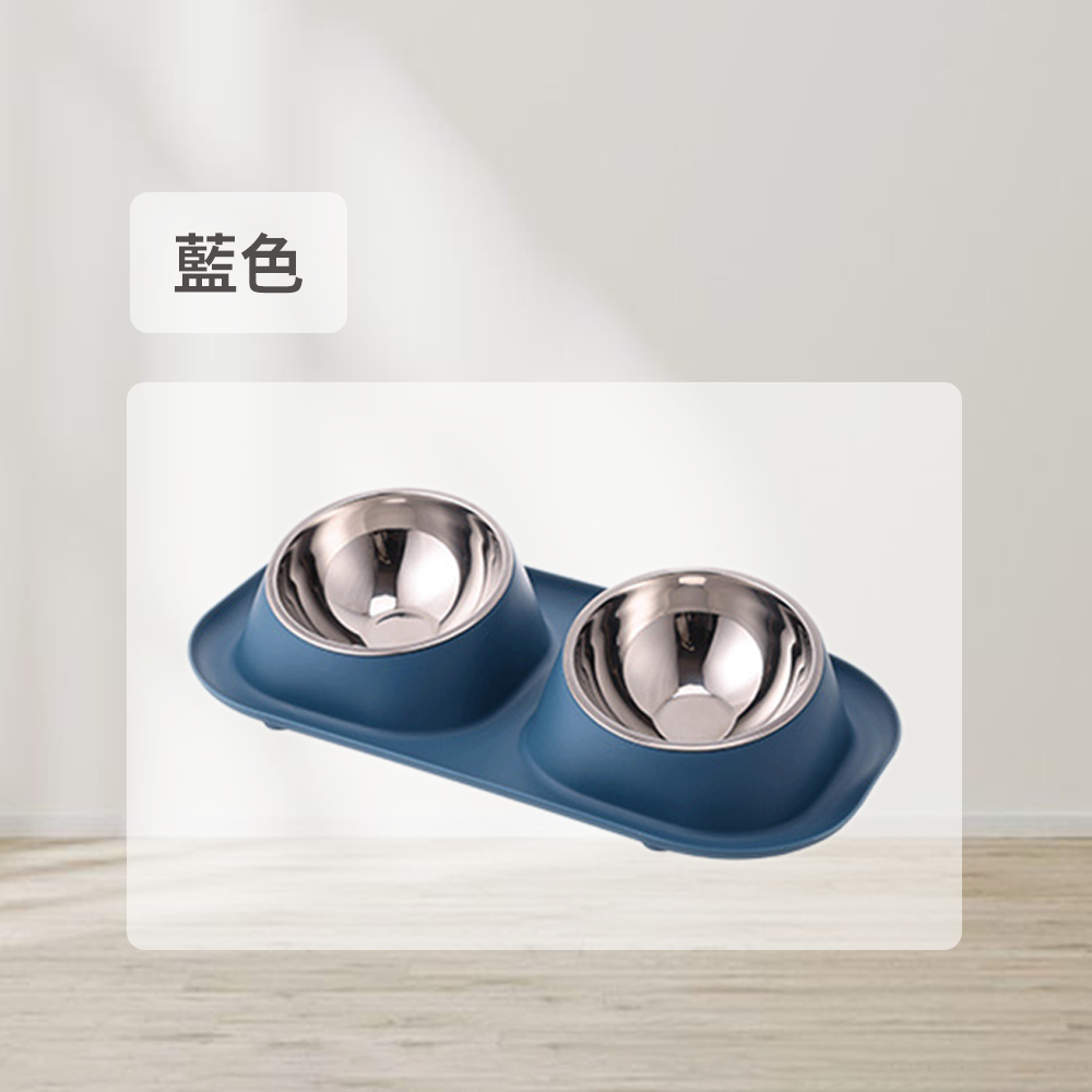 HYC不鏽鋼防蟻傾斜 雙碗 傾斜寵物碗 寵物食具 不鏽鋼 雙碗 彩色雙碗 貓狗健康水碗 小寵適用