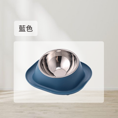 HYC不鏽鋼防蟻傾斜 雙碗 傾斜寵物碗 寵物食具 不鏽鋼 雙碗 彩色雙碗 貓狗健康水碗 小寵適用