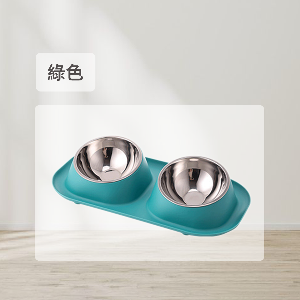 HYC不鏽鋼防蟻傾斜 雙碗 傾斜寵物碗 寵物食具 不鏽鋼 雙碗 彩色雙碗 貓狗健康水碗 小寵適用