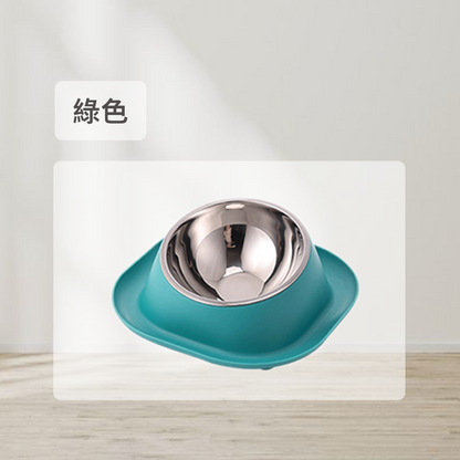 HYC不鏽鋼防蟻傾斜 雙碗 傾斜寵物碗 寵物食具 不鏽鋼 雙碗 彩色雙碗 貓狗健康水碗 小寵適用