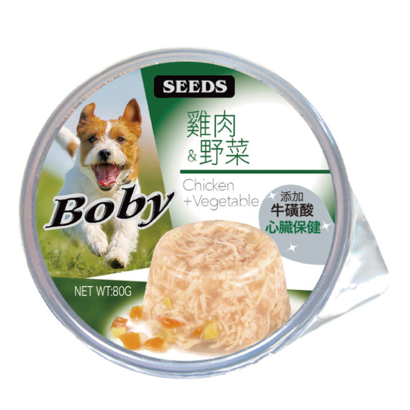 SEEDS 惜時 Boby 特級機能愛犬餐罐 80G 狗罐頭 餐盒